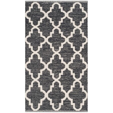 Safavieh Montauk Hand Woven Rectangle Rug- Black - Ivory- 4 x 6 ft. MTK810D-4